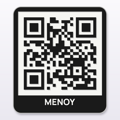 3D printed QR code stand για μενού εστιατορίου, μαύρο σε λευκό, 100 mm